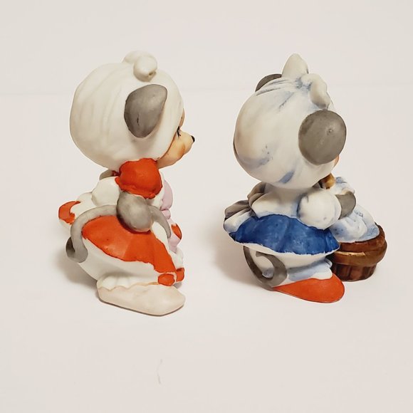 Vtg Taiwan Ceramic Figurines Smiling Mouse - Picture 3 of 9